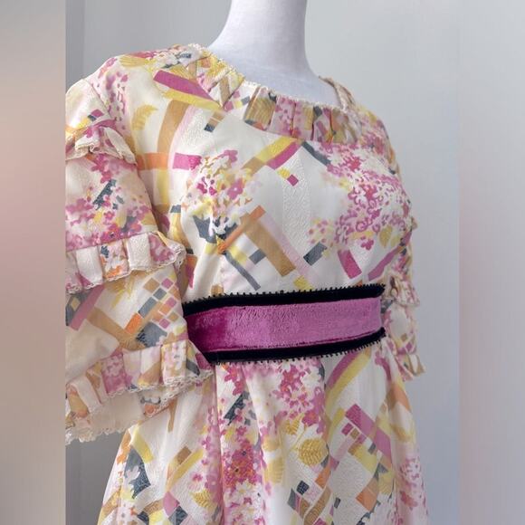 Vintage ‘70s Floral Belted Maxi Dress - Picture 2 of 6